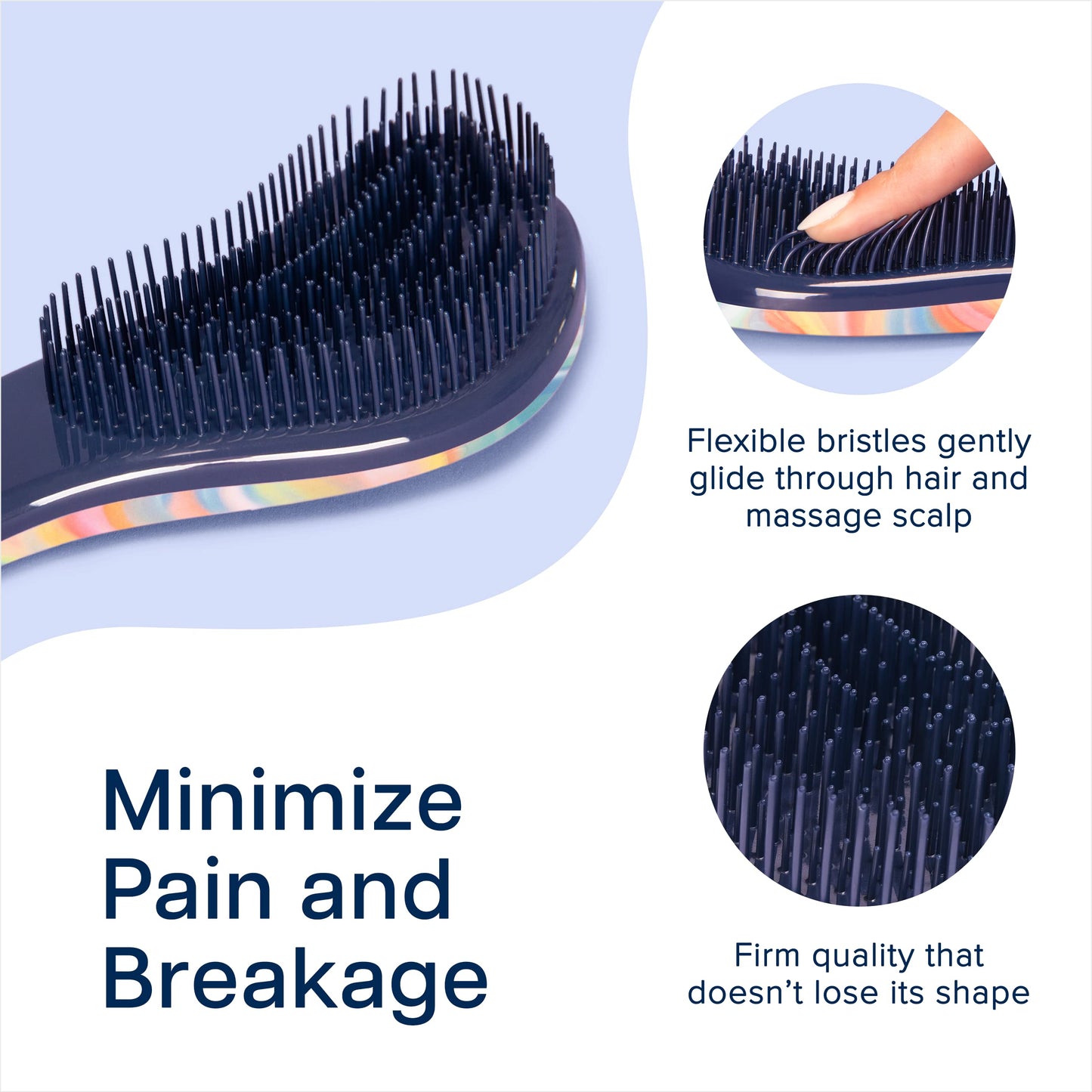 Crave Naturals Glide Thru Hair Brush - Detangler Brush for Curly, Straight, Wet or Dry Hair - Gentle Detangling Brushes for Adults, Kids, Toddlers