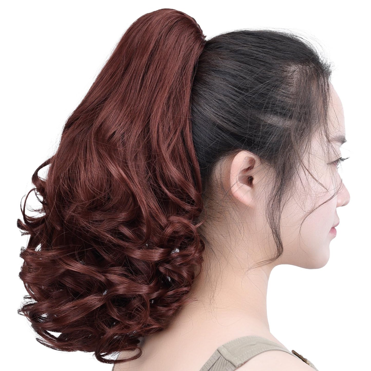 SYXLCYGG Clip Ponytail Blonde Claw Clip Pony Tails Extension Wavy 14" 4.3 OZ Synthetic Like Real Hair Fake Hair pieces Women Easy To Use Yaki Fluffy