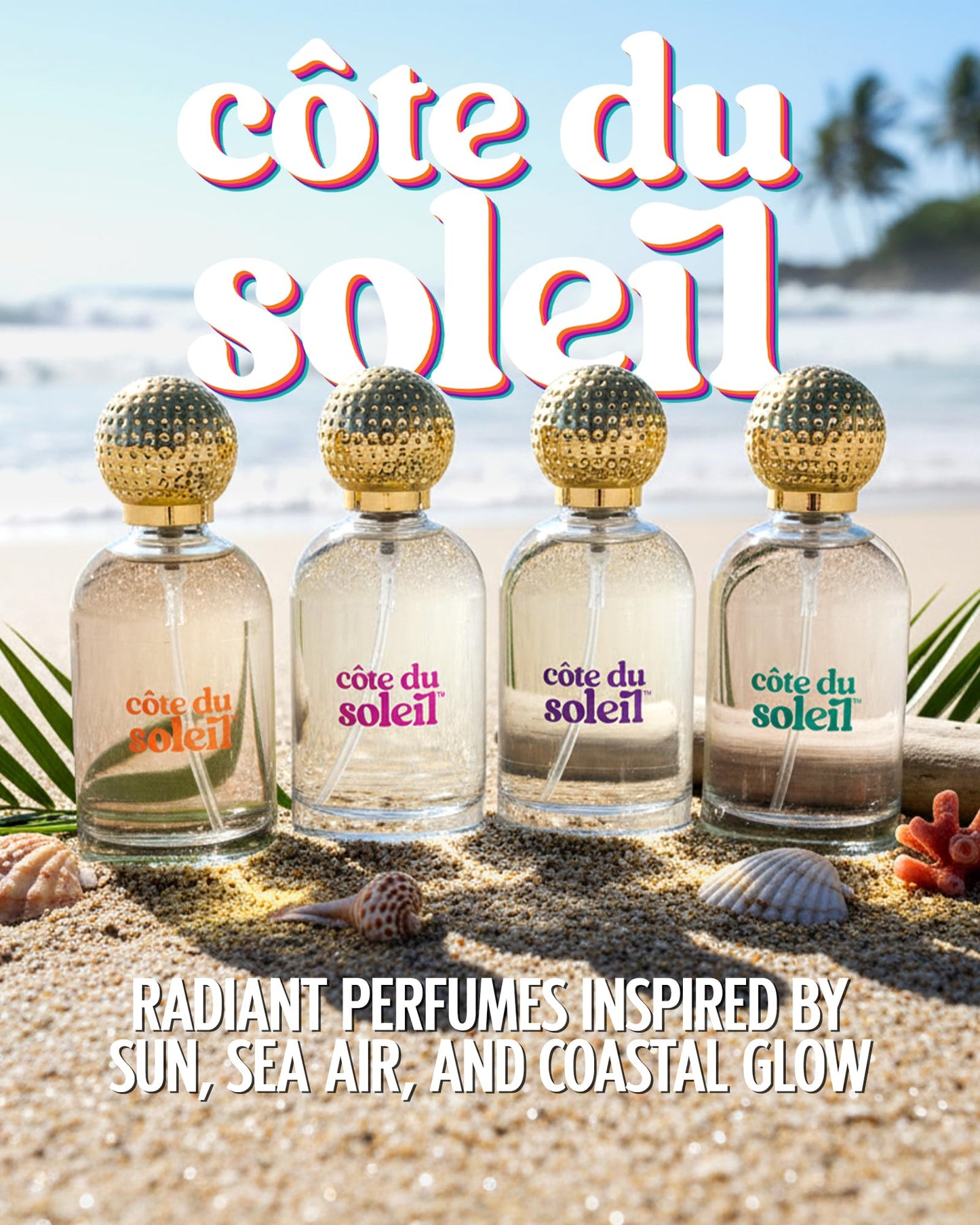 PB ParfumsBelcam Côte du Soleil Eau de Parfum for Women - Warm Beachy Gourmand Scent with Pistachio, Coconut & Salted Caramel - Long-Lasting Women’s Fragrance, Everyday Luxury Perfume, 3.4 fl oz