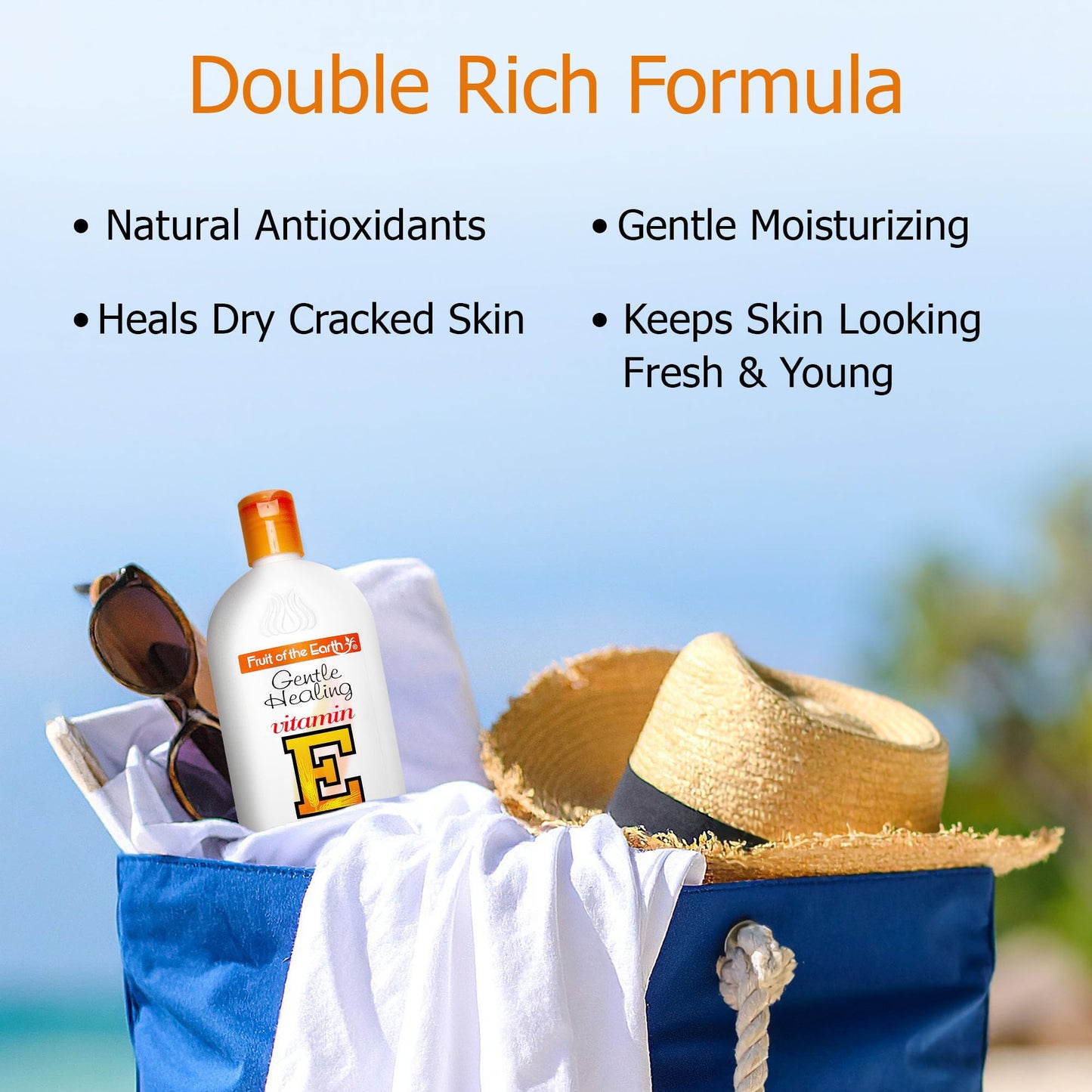 Fruit of the Earth, Vitamin E Lotion 16 oz (2 Pack), with Natural Antioxidants and Aloe Vera, Non-Greasy Formula