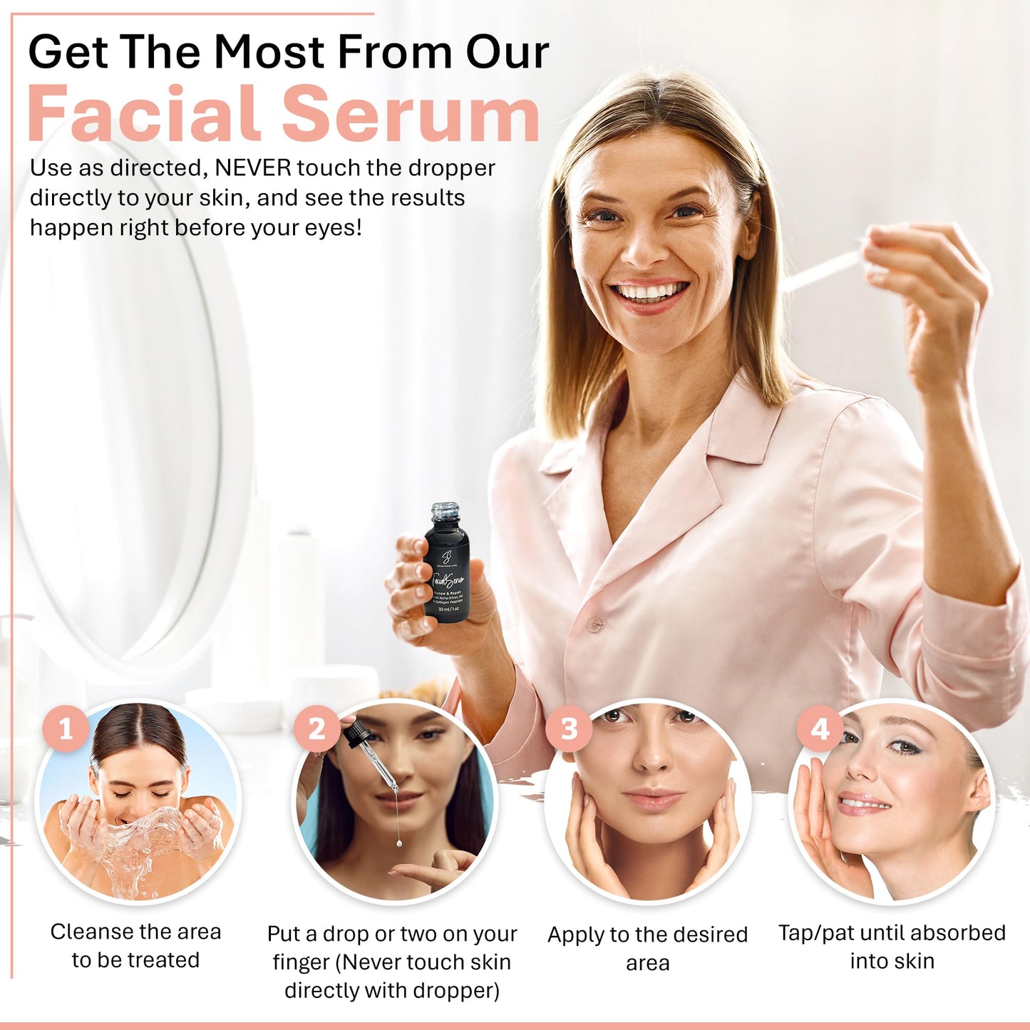 Facial Serum - Fight Blemishes - Acne Pimples & Breakouts - Soften Fine Lines & Wrinkles - Hydrate & Repair Damaged Skin - Clear Complexion