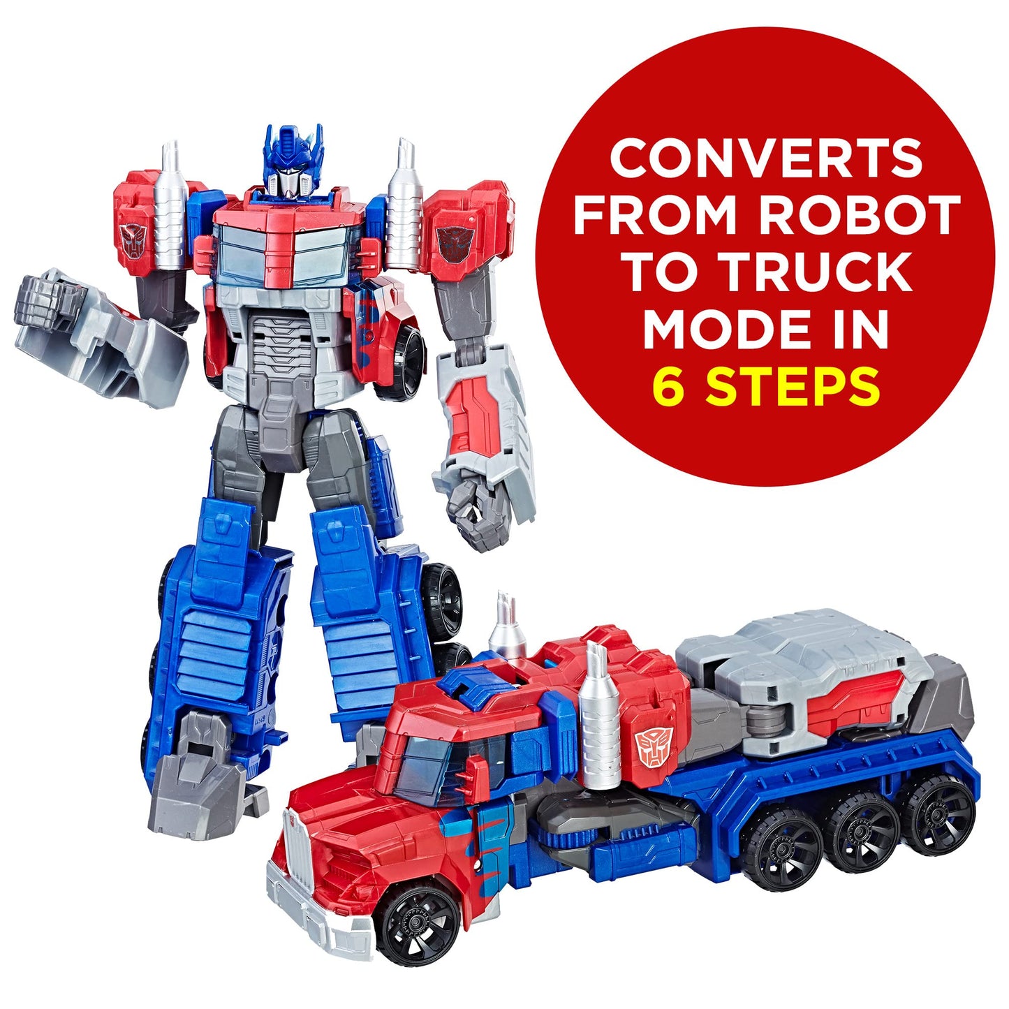 Transformers Toys Heroic Optimus Prime Action Figure - Timeless Large-Scale Figure, Changes into Toy Truck - Toys for Kids 6 and Up, 11-inch