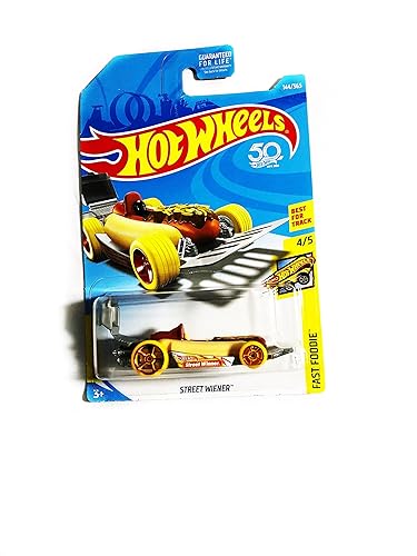 Hot Wheels 2018 50th Anniversary Fast Foodie Street Wiener (Hot Dog Car) 144/365