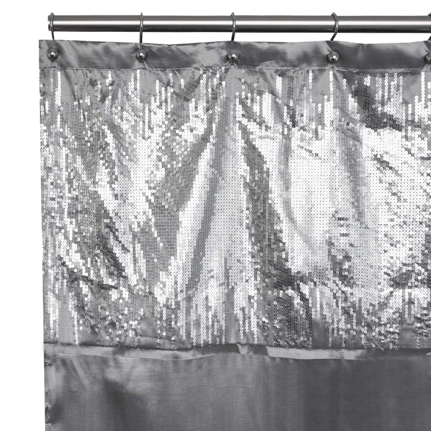 Sweet Home Collection Glamour Sequins Shower Curtain 72" x 72"