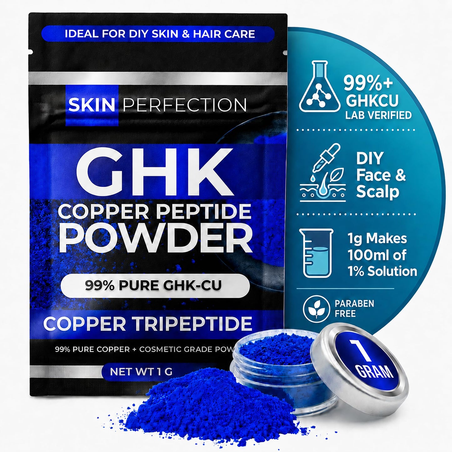 Skin Perfection GHK-Cu Copper Peptide Powder 99.7% Pure, DIY Skincare, 1g Beauty & Personal Care Skin Perfection
