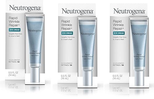Rapid Wrinkle Repair Anti-Wrinkle Eye Cream with Retinol SA, Hyaluronic Acid, 0.5 fl oz, 3 Bottles (0.5 fl oz)