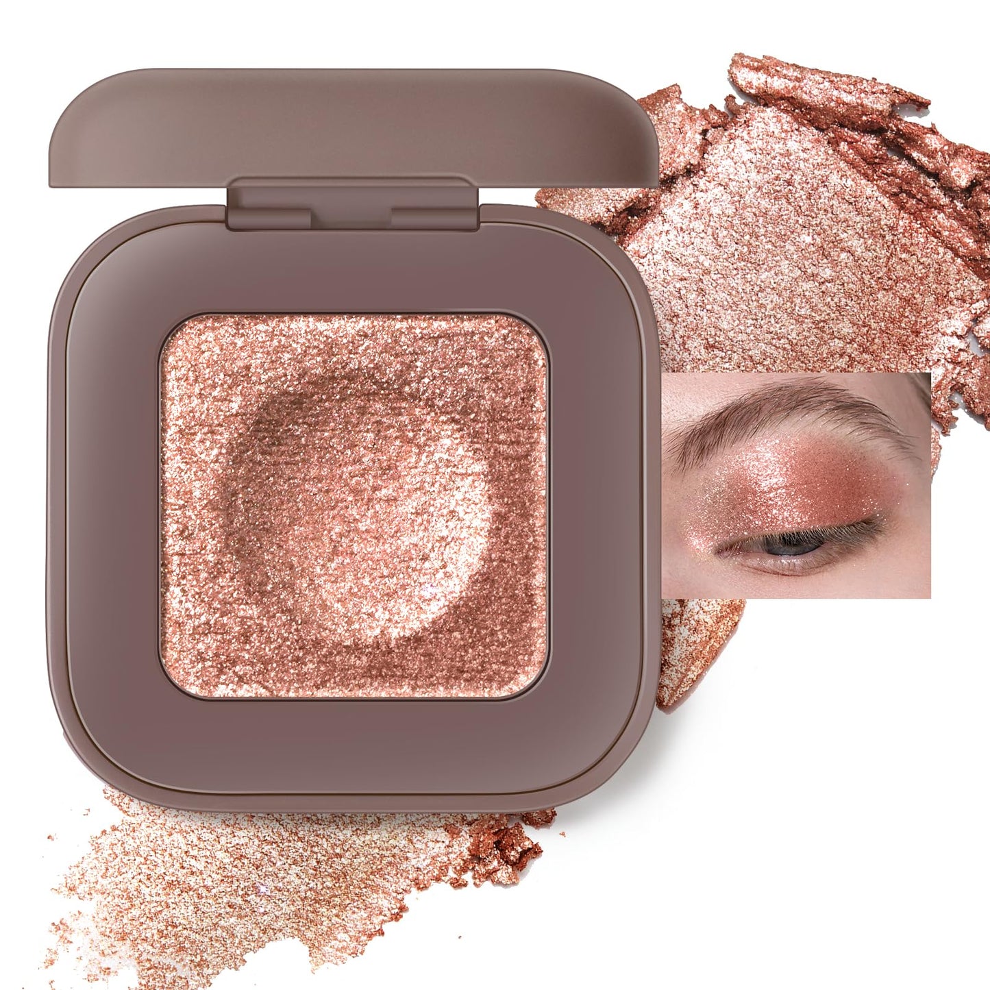 Noerrors Duochrome Champagne Pink Silver Glitter Eyeshadow Palette, Holographic Multichrome Rich Color Shimmer Metallic Eye Shadow, Color Shift Beauty and Personal Care Noerrors Default Title