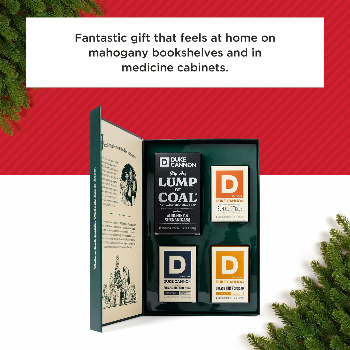 Duke Cannon Men’s Holiday Soap Gift Set - Lump of Coal 10 oz Bar + 3 Junior Bars (American Bourbon, Sawtooth, Midnight Swim) - Christmas Gift Beauty & Personal Care Duke Cannon Supply Co.