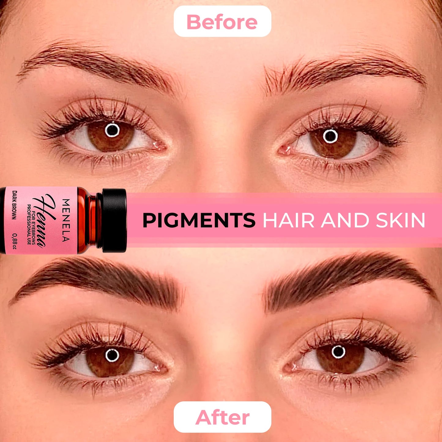 MENELA Dark Brown Eyebrow Henna Kit - Henna for Eyebrows - Eyebrow Dye & Henna for Brow - Natural Vegan Ammonia-Free - Up to 60 Applications, 2.5g Beauty and Personal Care Menela