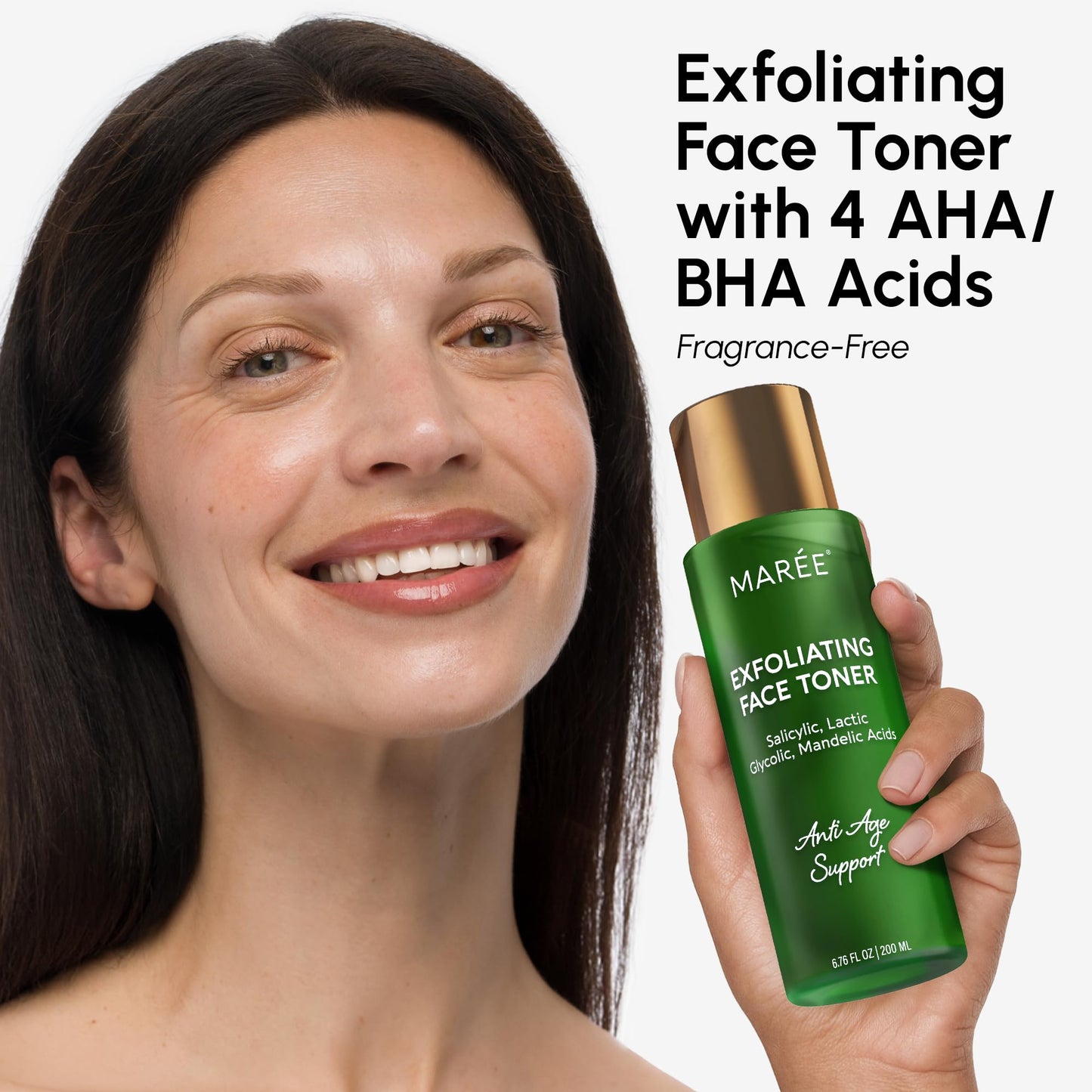 MAREE Exfoliating Toner with Salicylic Acid - AHA BHA Face Exfoliant & Pore Cleaner - BHA Liquid Exfoliant for Sebum & Dead Skin Care Remover - Face Beauty and Personal Care MAREE