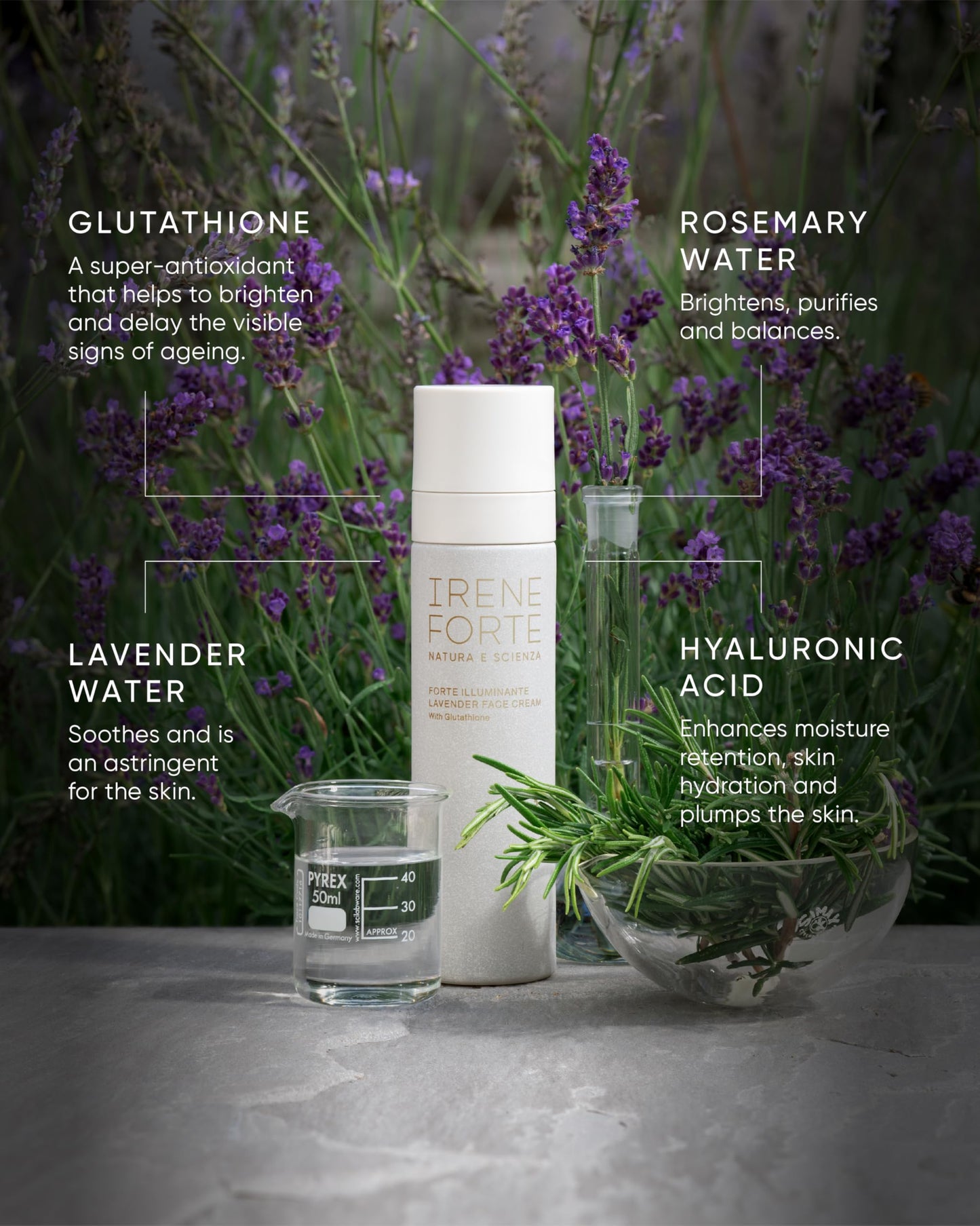 Lavender Face Cream with Glutathione, 50ml