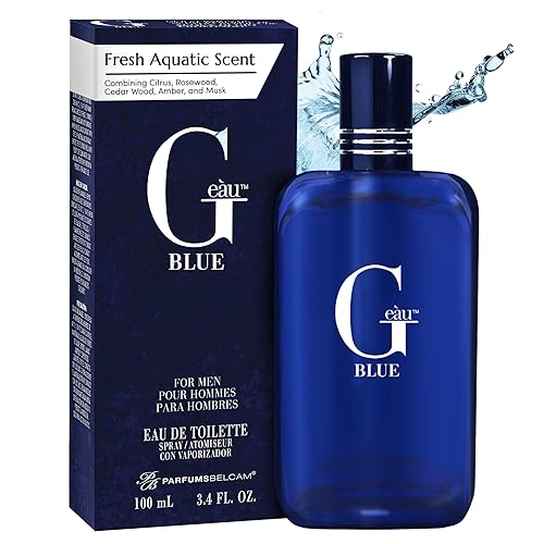 PB ParfumsBelcam G Eau Blue Eau de Toilette Spray - Men’s Cologne, Long-Lasting Summer Fragrance for Men and Teen Boys, Perfume para Hombre - 3.4 Fl