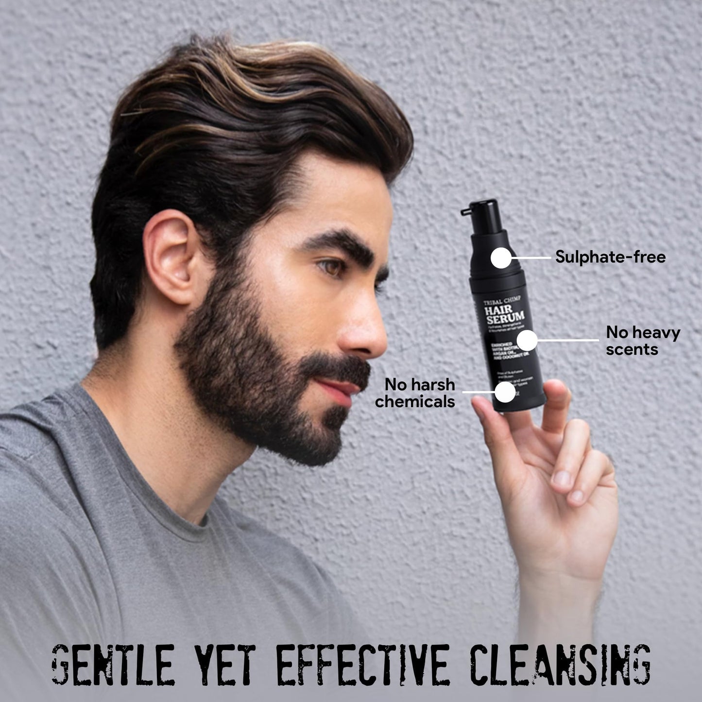 Tribal Chimp 1oz Hair Serum for Day and Night Hair Care - Argan Oil, Coconut Oil, and Biotin for Dry, Frizzy, and Damaged Hairs - Hydrating