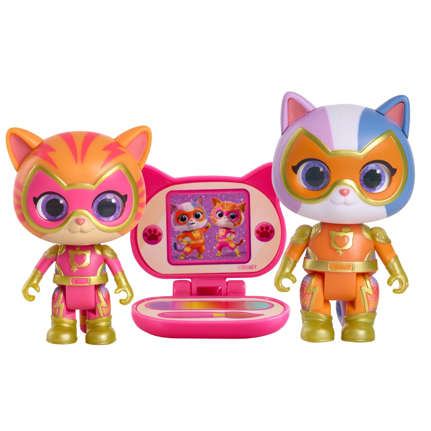 Just Play Disney Junior SuperKitties Su-Purr Charged Ginny and Buddy Figure Set, Kids Toys for Ages 3 Up