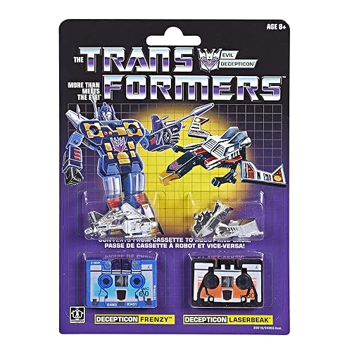 Transformers: Vintage G1 Cassette 2-Pack Decepticons Frenzy and Laserbeak Collectible Figures