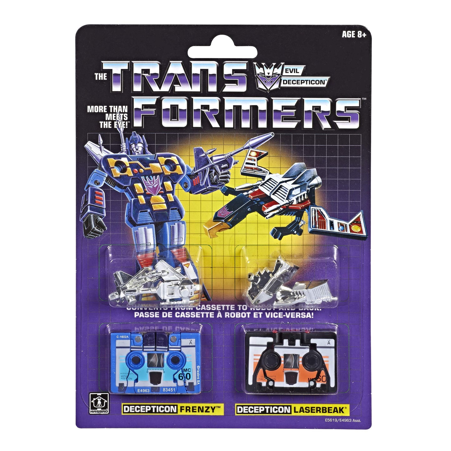 Transformers: Vintage G1 Cassette 2-Pack Decepticons Frenzy and Laserbeak Collectible Figures