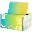 Colortrak Blue/Yellow Gradient Pop-up Foil w/Dispenser (400 Count), Pre-cut Sheets, Non-Slip Embossed Texture, 5" x 10.75" Sheets for Hair Foil