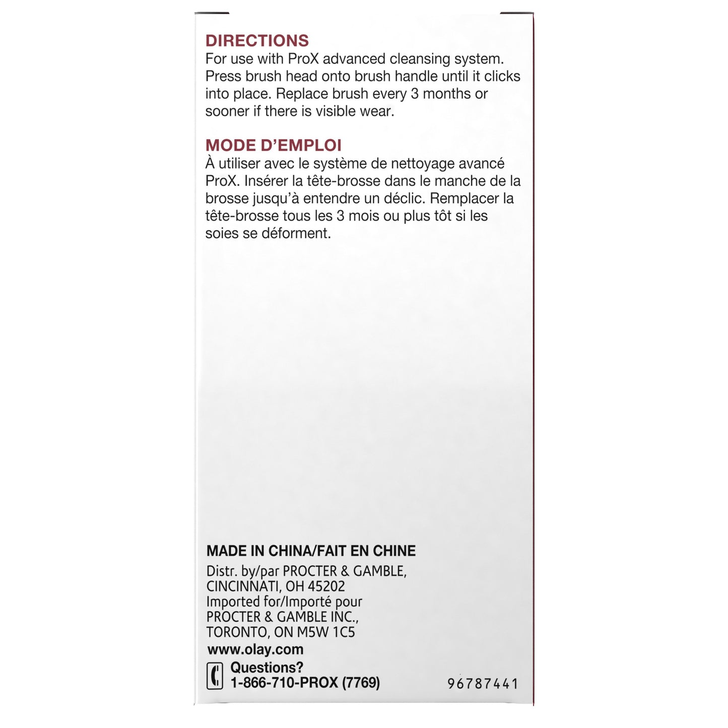 Olay ProX Face Brush Advanced Facial Cleansing System Replacement Brush Heads, 2 Count