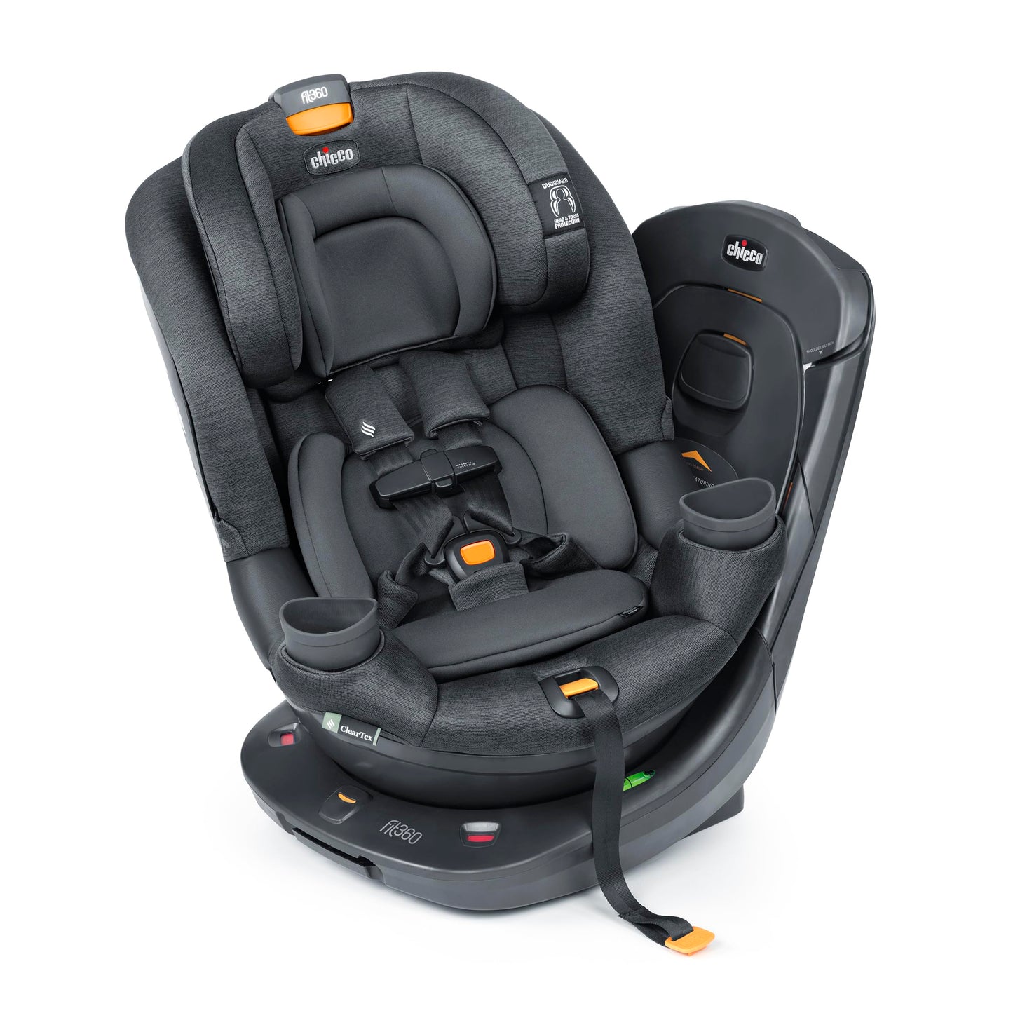 Chicco Fit360 ClearTex Rotating Convertible Car Seat with 360 Degree Rotation for Rear-Facing and Forward-Facing Usage, LeverLock Self-Tensioning…