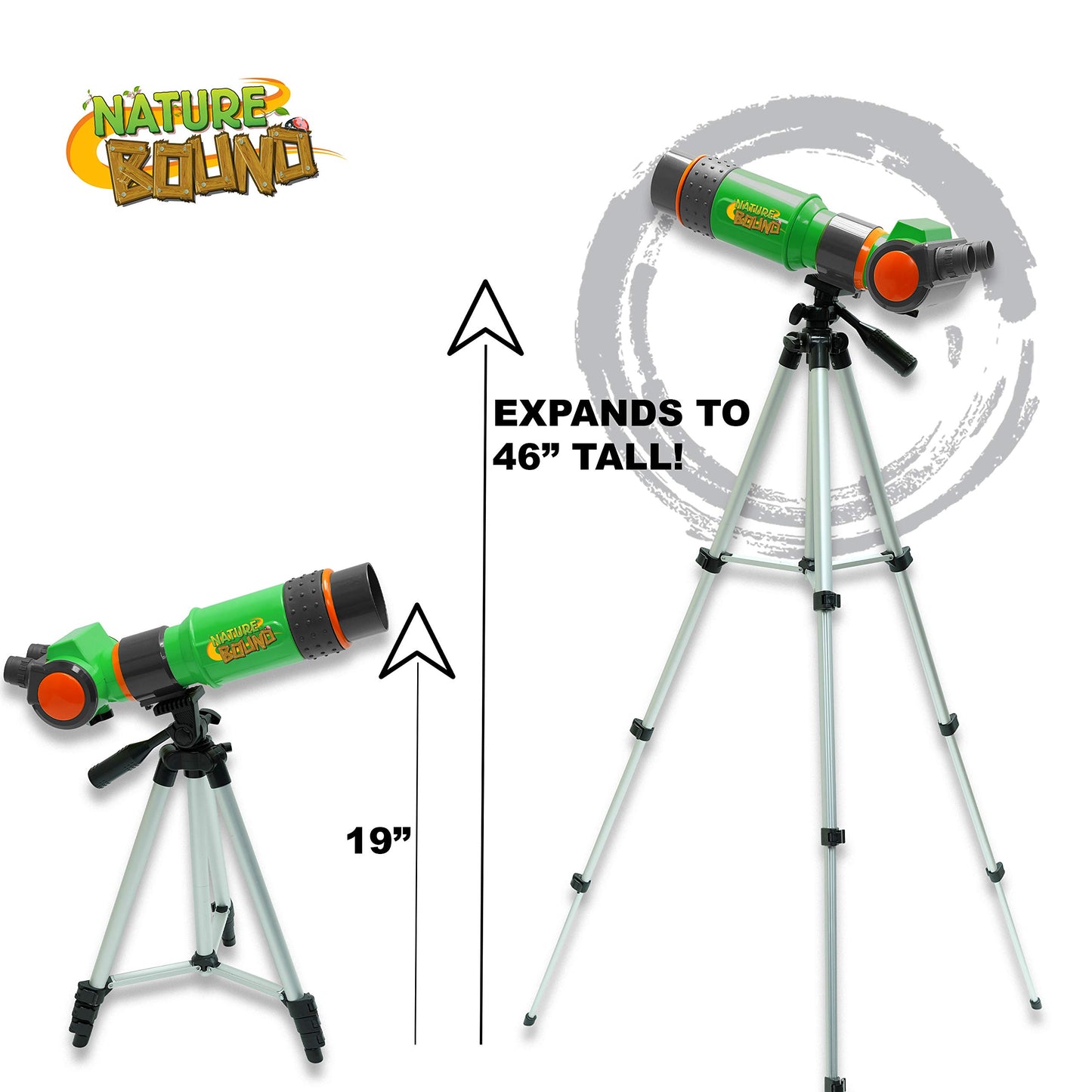 Nature Bound Kids Telescope – 16X Magnification with 15mm Lens, Adjustable Tripod, Indoor & Outdoor Beginner Telescope, Ages 6+, Green (NB538)