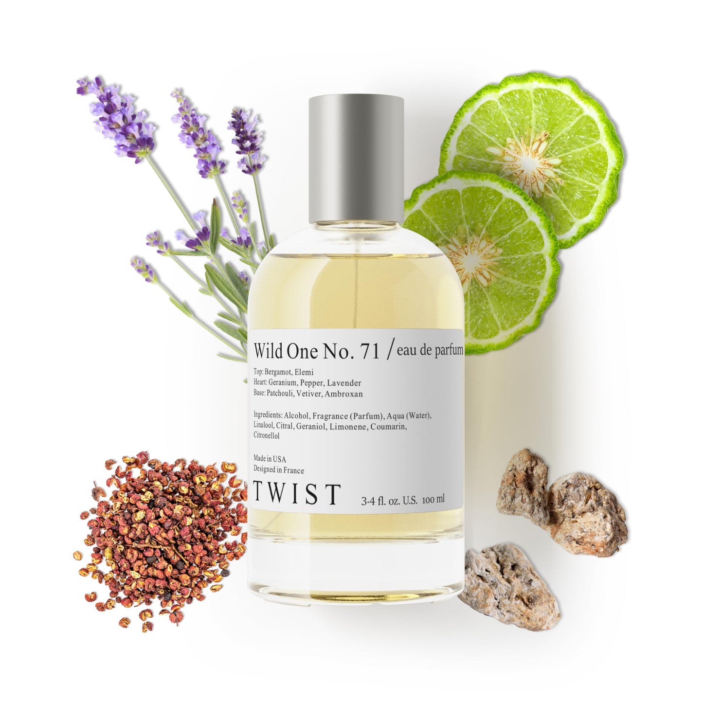 Twist - Wild One No. 71 - Eau De Parfum Inspired by D. S.auvage, Long-Lasting Perfume For Men, Aromatic & Citrus, Vegan, Clean Ingredients, Fragrance