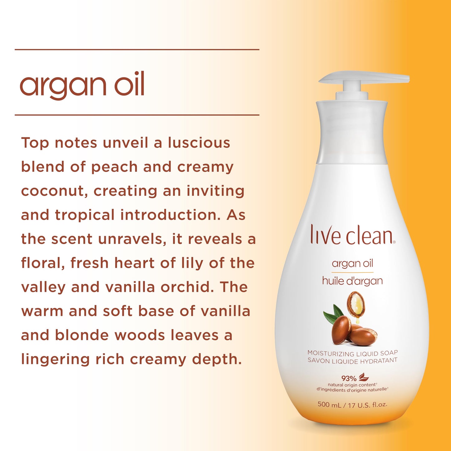 Live Clean Liquid Hand Soap, Argan Oil, 17 Oz (Packaging May Vary)