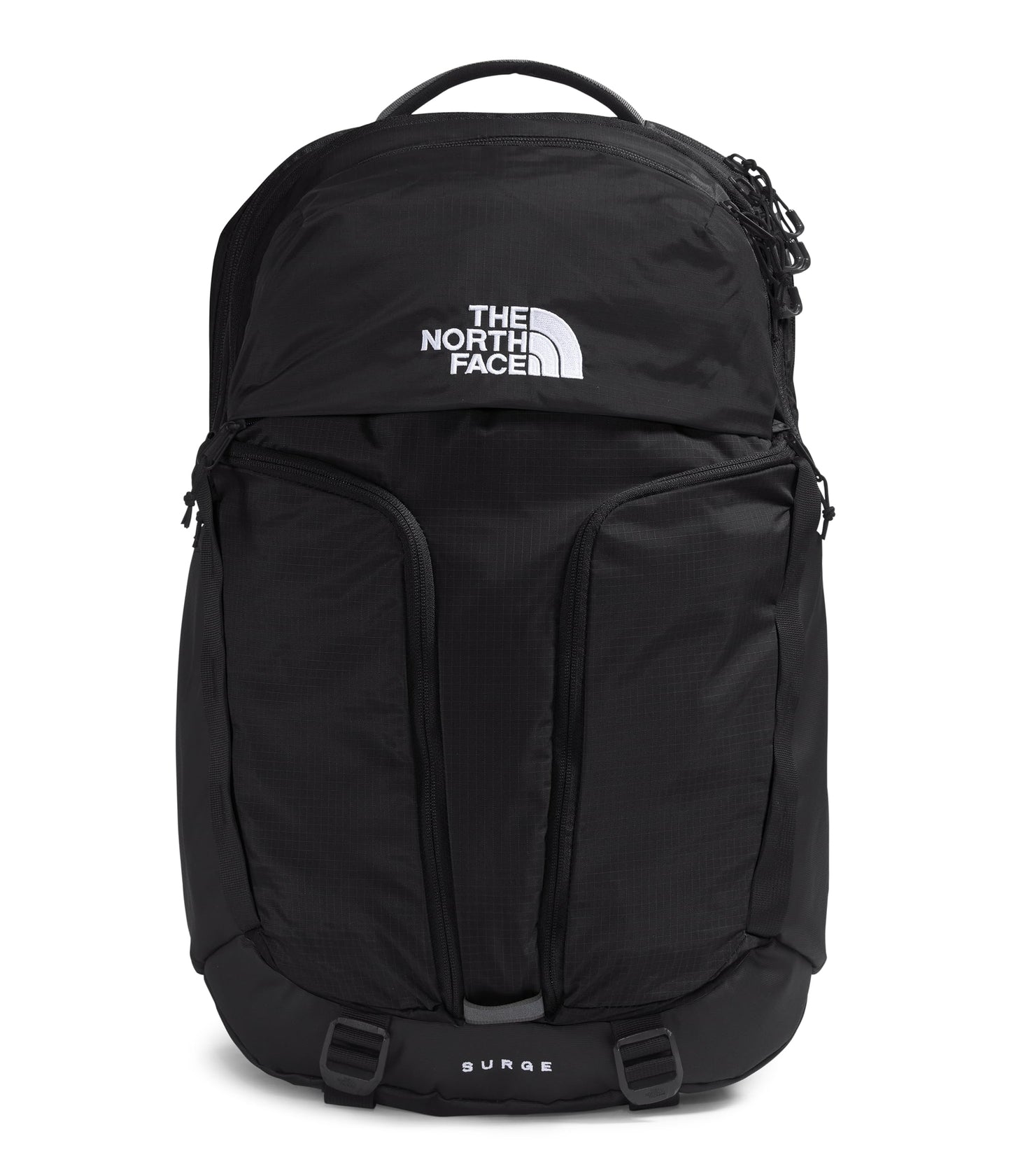 The North Face Surge Commuter Laptop Backpack - Daypack, Water Repellent, 16" Laptop Sleeve, Reflective Details, TNF Black/TNF Black-NPF, One Size