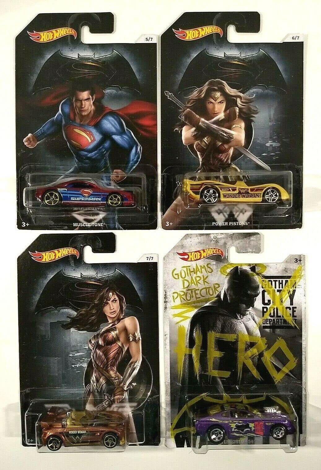 Hot Wheels, Batman V Superman: Dawn of Justice Bundle of 8 Die-Cast Cars