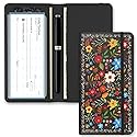 UntilPlan Printed Checkbook Cover, Slim Durable, RFID Blocking Premium Leather Checkbook, Duplicate Checks for Women Men (Bow)