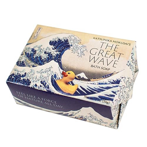 The Unemployed Philosophers Guild Katsushika Hokusai's The Great Wave Bath Soap - Made in The USA, 2oz (56g) Travel Size Guest Bar Soap