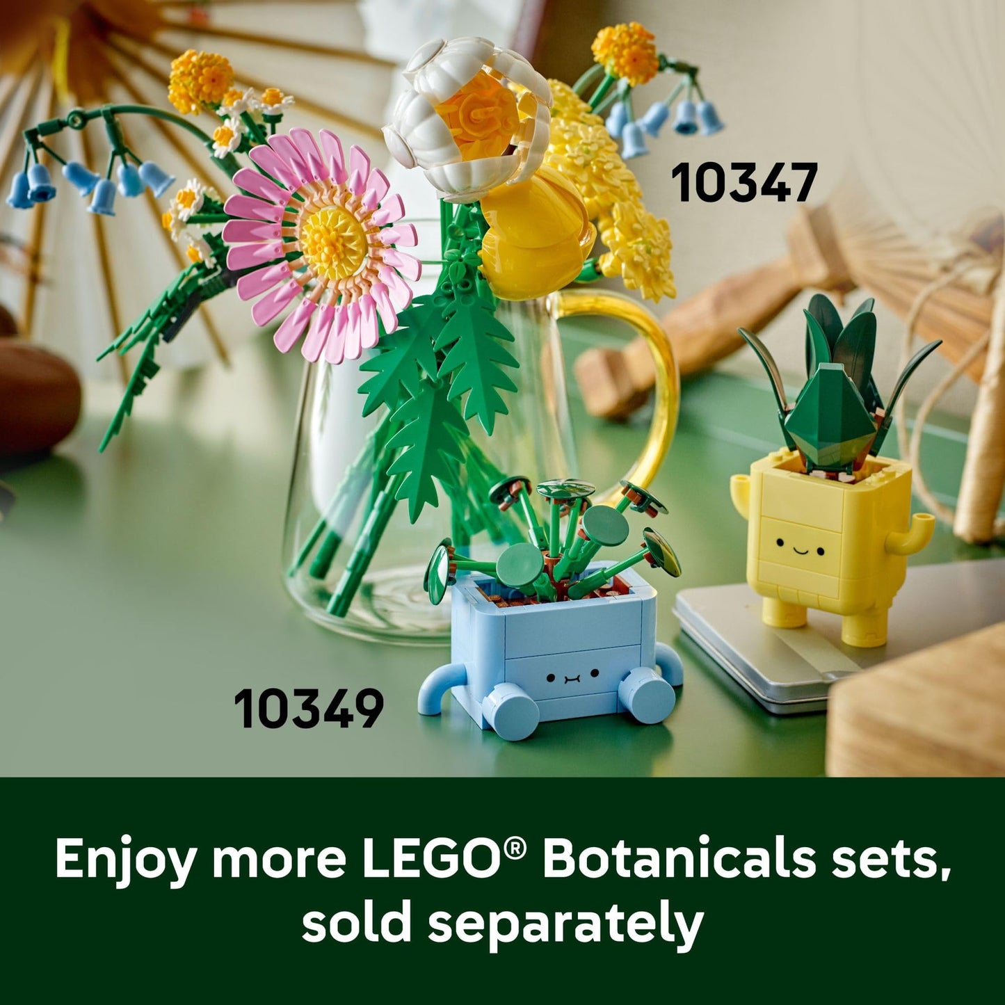 LEGO Botanicals Happy Plants 10349, Building Toy Set for Kids Ages 9+, Fun Desk or Shelf Decor, Great Birthday Gift for Girls, Boys & Adults