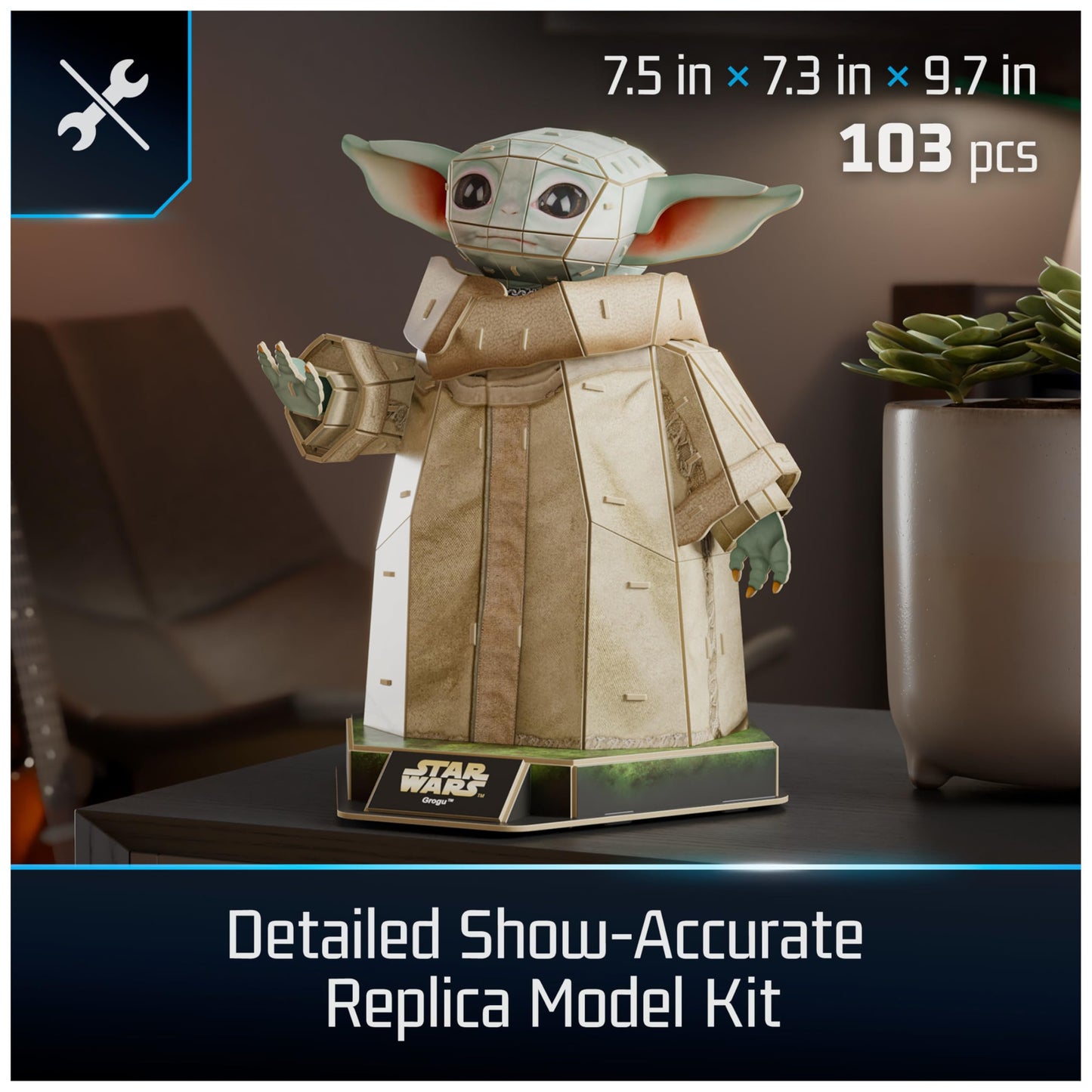 4D Build Star Wars Grogu 3D Model Kit – 103-Piece Puzzle & Collectible, Desk Decor, Building Toy for Teens & Adults Ages 12+