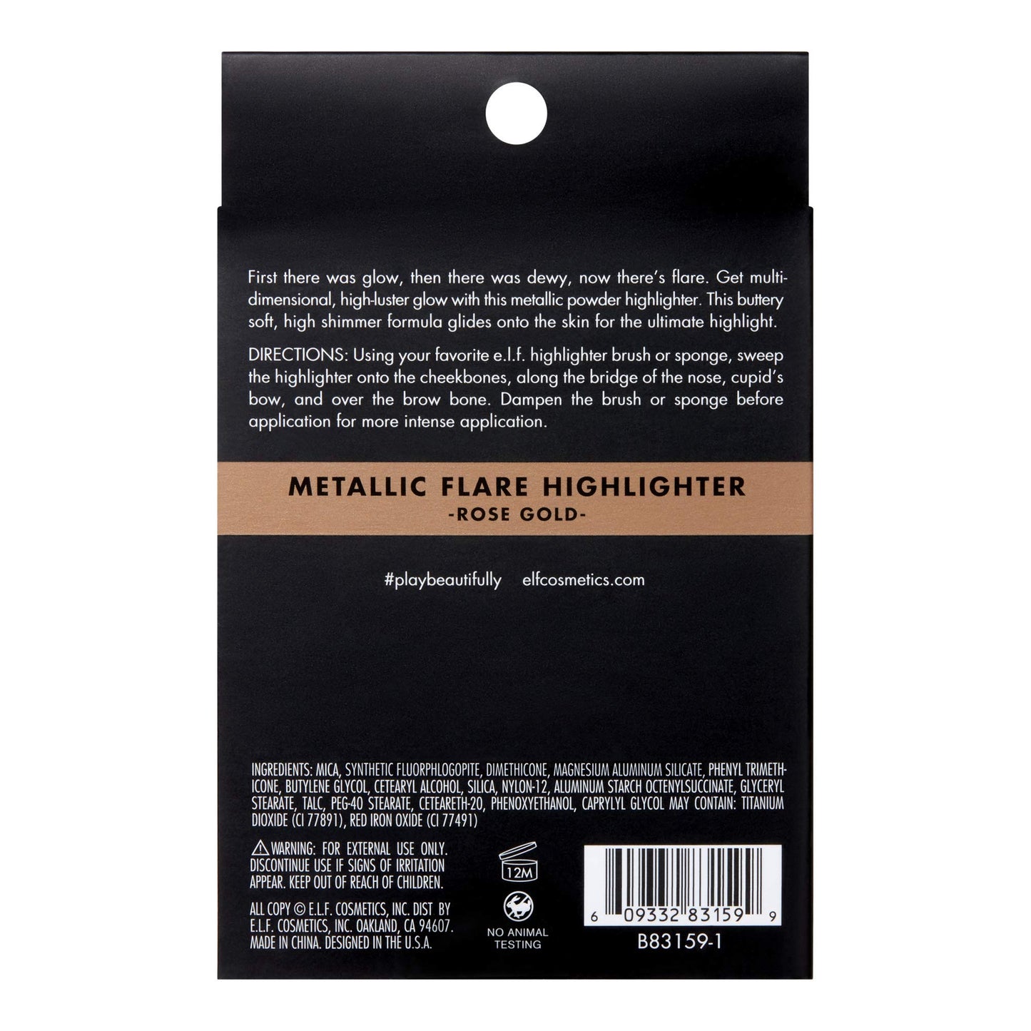 e.l.f. Metallic Flare Highlighter Versatile Jelly-like Formula, Multi-Dimensional, Buttery Soft, Applies Wet or Creamy Rose Gold, 0.18 Ounce