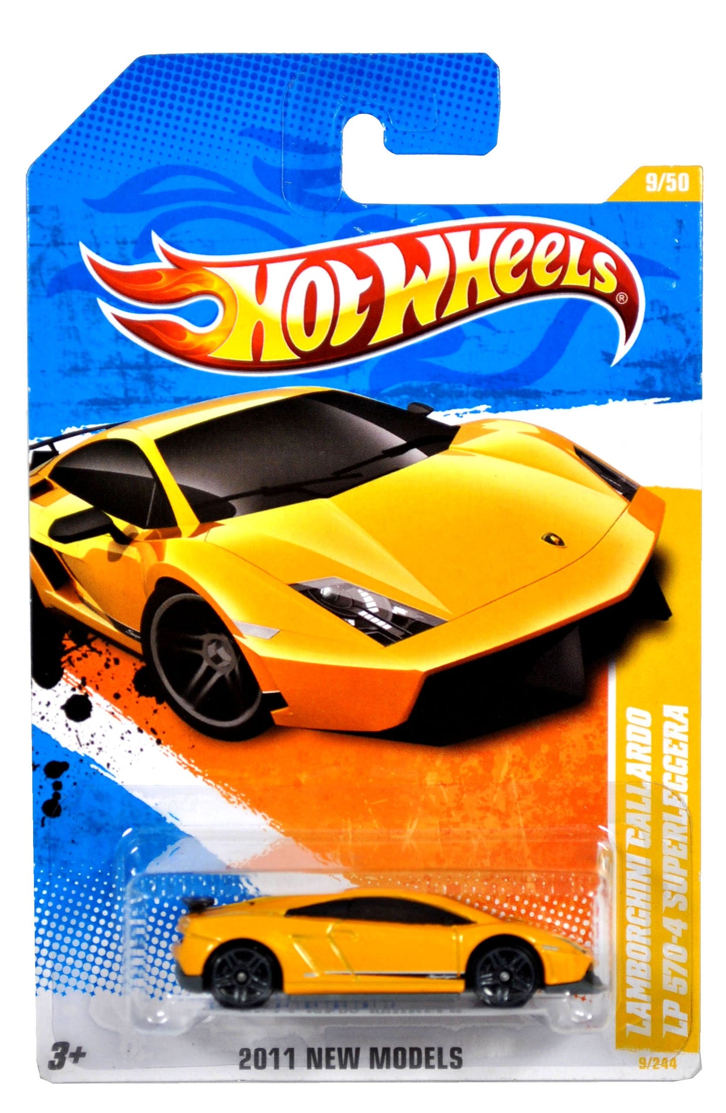 Mattel Year 2010 Hot Wheels "2011 NEW MODELS" Series Set (9/50) 1:64 Scale Die Cast Car (9/244) - Yellow Luxury Sports Coupe LAMBORGHINI GALLARDO LP…