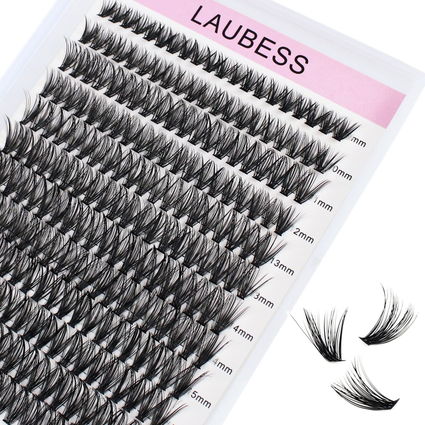 Cluster Lashes 240pcs 20D+40D Mixed Tray DIY Eyelash Extension D Curl Long Individual Lashes Faux Mink Lash Clusters Extensions Black Beauty and Personal Care LAUBESS Default Title