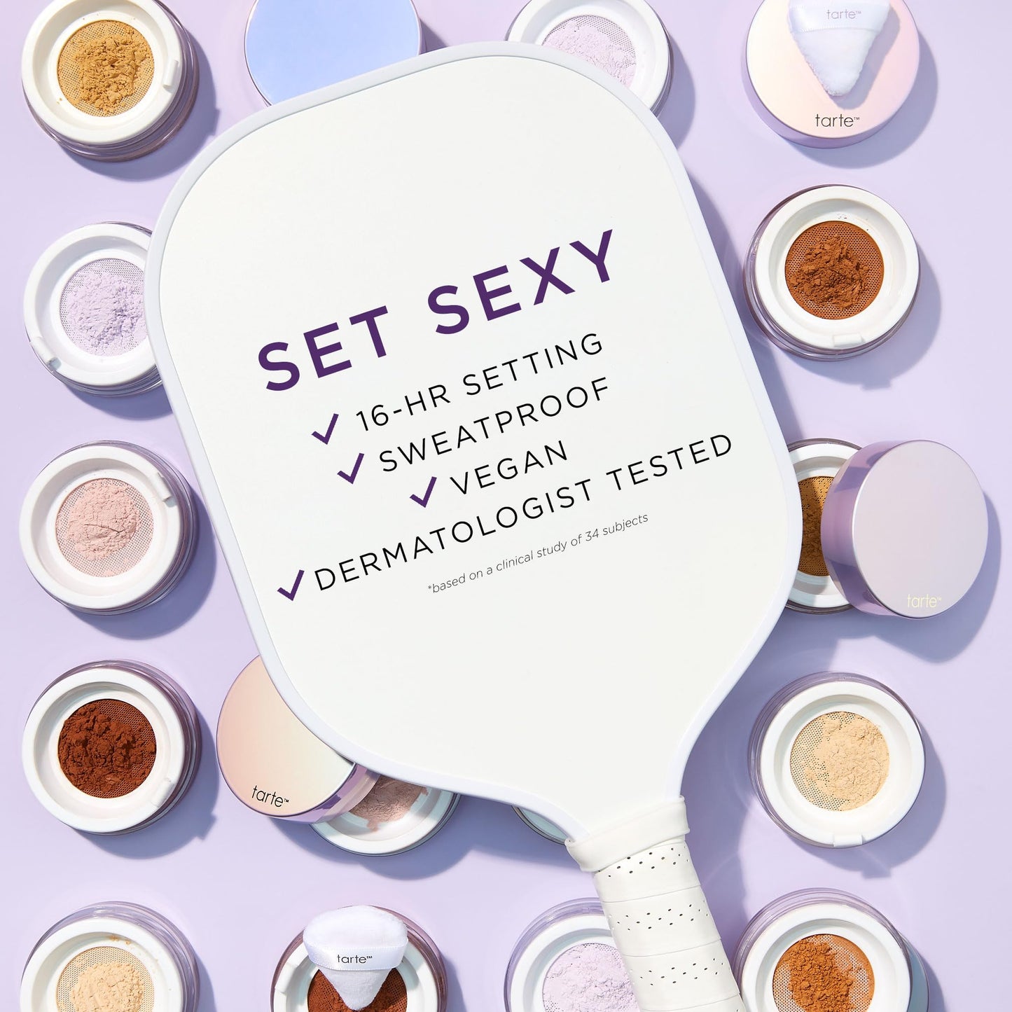 tarte creaseless setting powder - Loose Face Powder, Lightweight Oil-Absorbing Formula for Longwear Finish, Vegan & Cruelty-Free, full size, pink