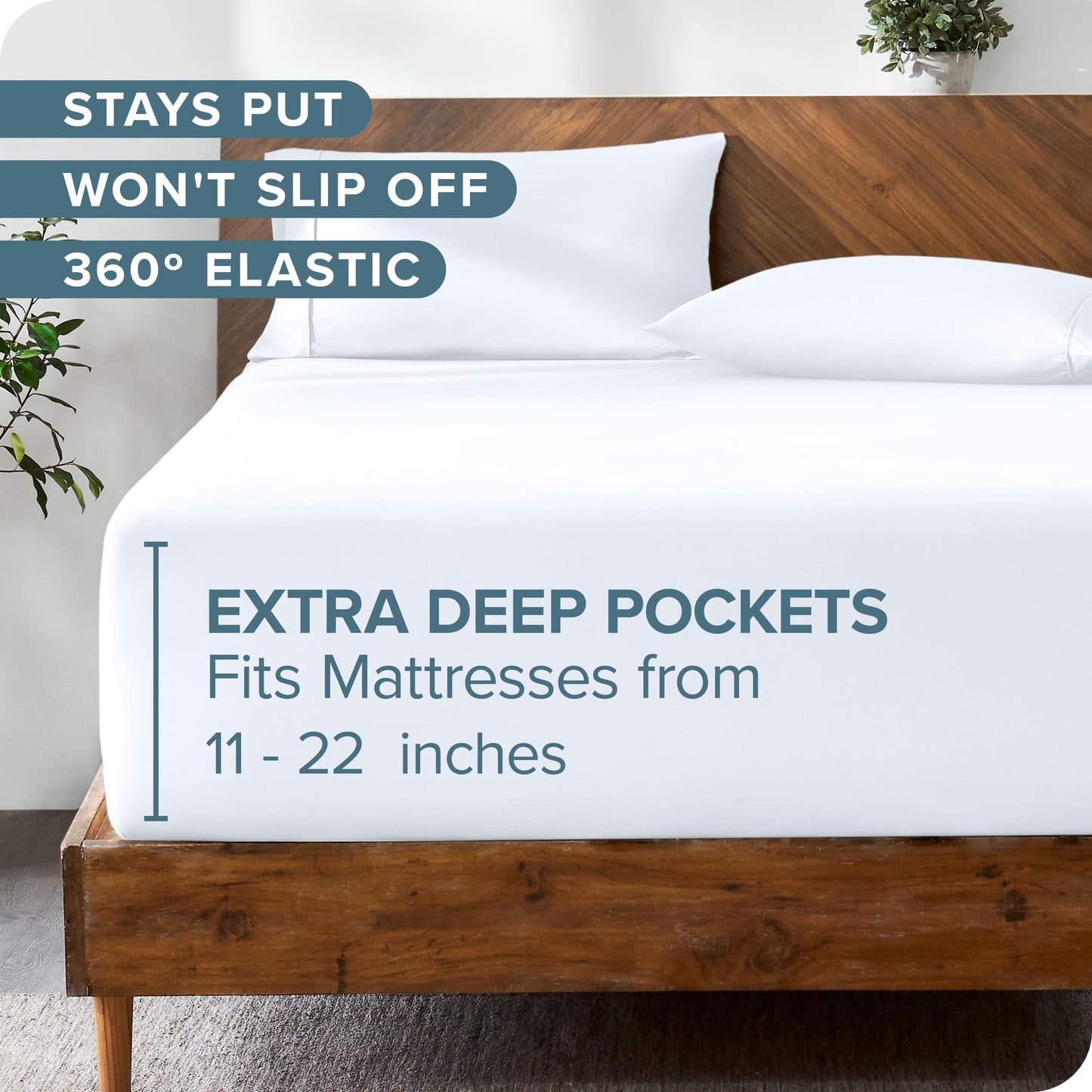 Bare Home King Fitted Sheet - Extra Deep Pocket Fitted Sheet - Premium 1800 Microfiber - Ultra-Soft Wrinkle Free - King Deep Pocket Bottom Sheets