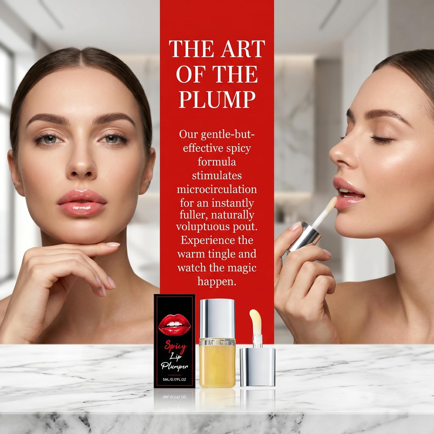 SLTCZHTZEP Spicy Plumping Lip Oil, Moisturizing Lip Plumper Gloss for Fuller Looking Lips & Fine Lines,5ml 2PCS