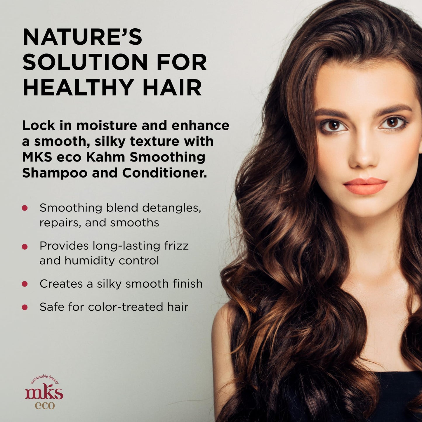 MKS eco Kahm Smoothing Shampoo, Original Scent (10 fl oz) + MKS eco Kahm Smoothing Conditioner, Original Scent (10 fl oz) - Moroccan Argan Oil, Hemp