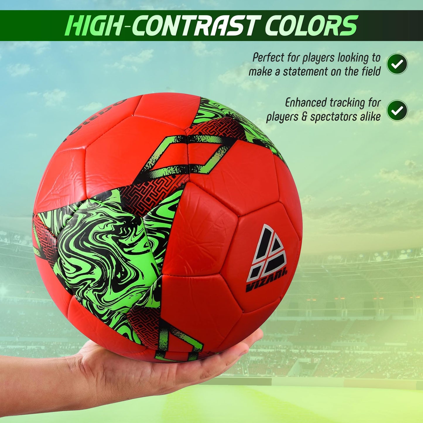 Vizari Toledo Soccer Ball for Kids, Youth, Adults - Size 3,4,5 - Practice & Match, Indoor & Outdoor Soccer Ball for Boys, Girls (Pack of 1, 6, & 12)