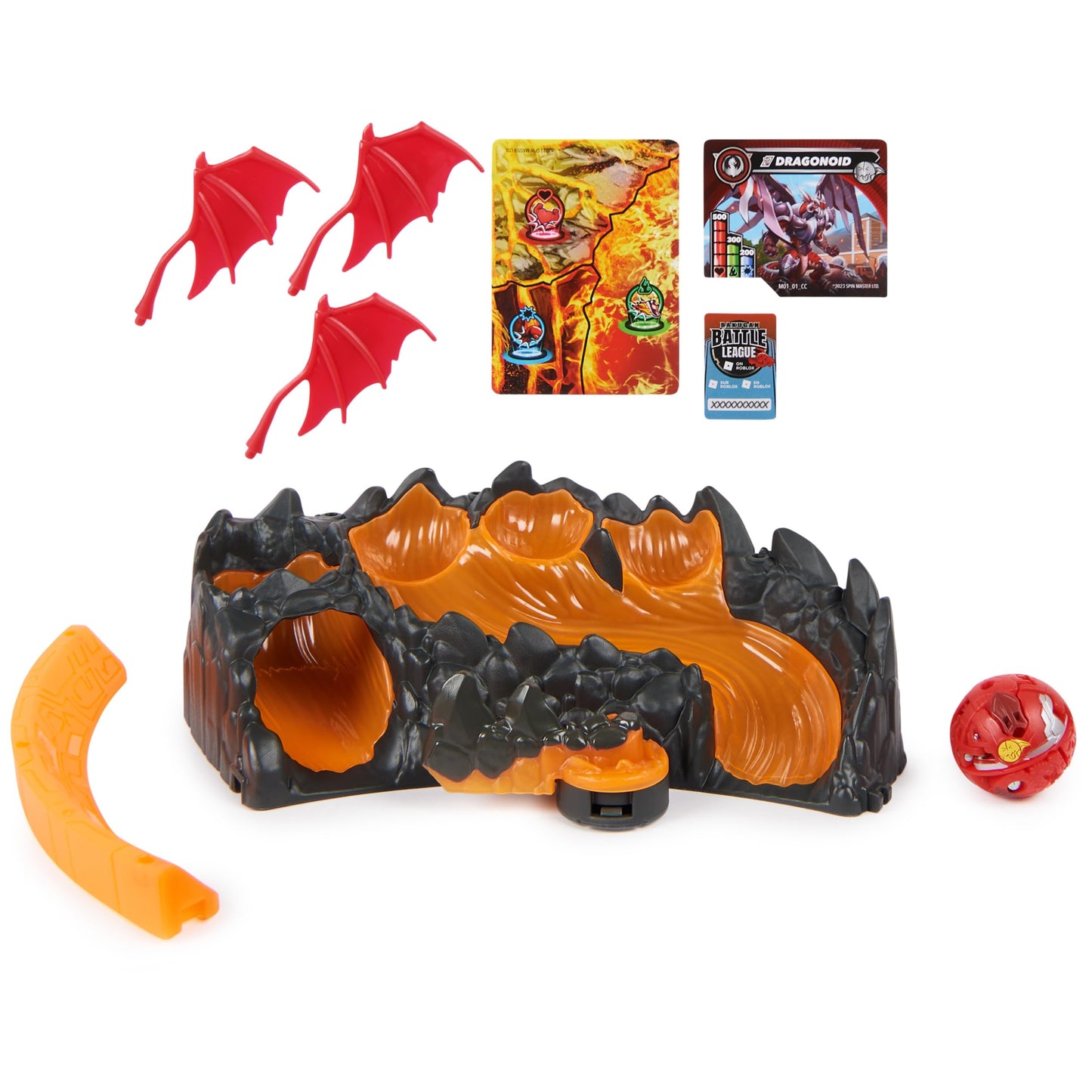 Bakugan Training Set with Titanium Dragonoid – Dragon Clan Themed Customizable Action Figure, Trading Cards & Playset for Kids Ages 6+