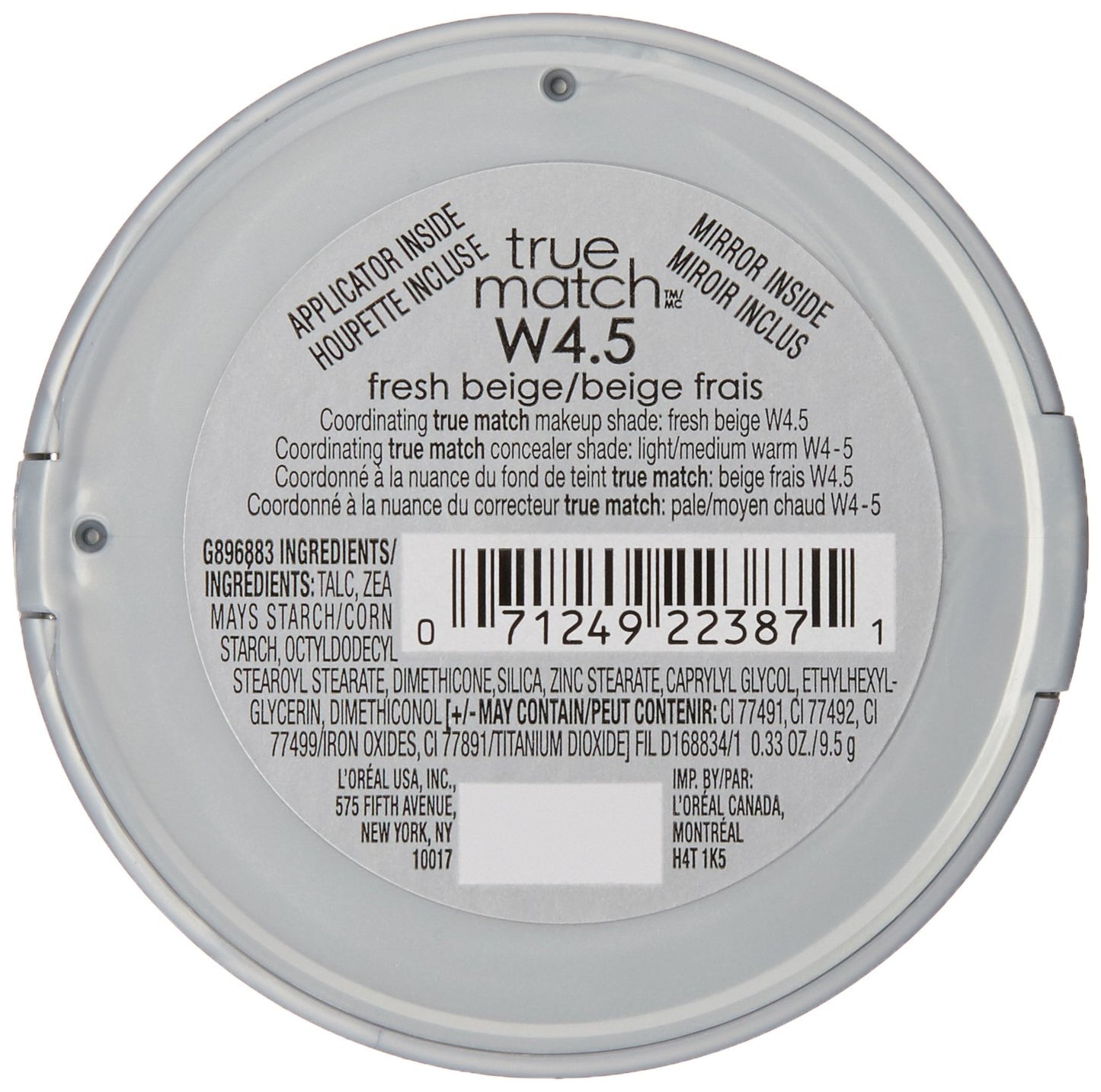 L'Oréal Paris True Match Super-Blendable Powder, Fresh Beige, 0.33 oz.