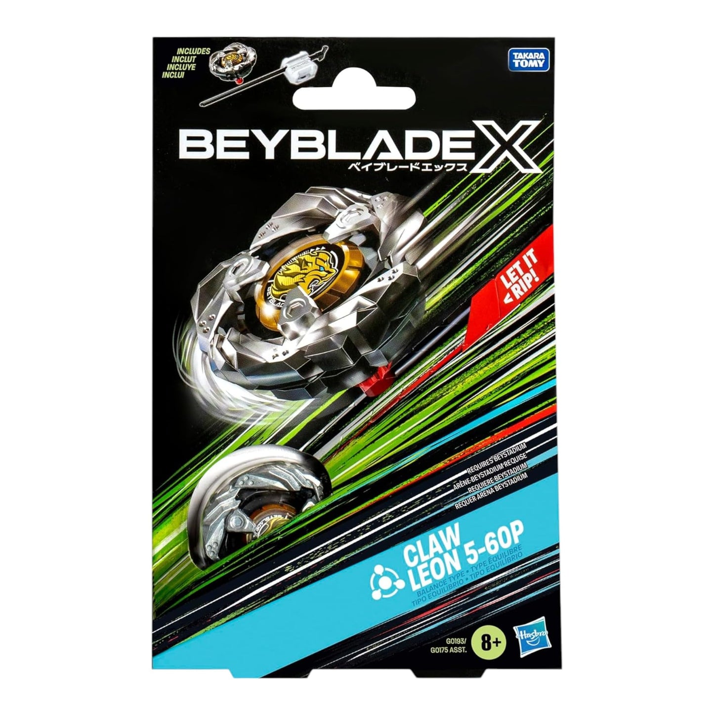 Beyblade X Claw Leon 5-60P Starter Pack Set with Balance Type Right-Spinning Top and Launcher; Battling Top Toys for 8 Year Old Boys and Girls