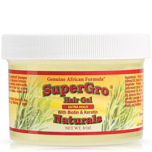 SuperGro Hair Gel with Extra Hold - For Braiding, Locking, Instant Edge Control, Twisting, Retwisting - Natural Grip Jam for Neat Shining - Braid, Loc