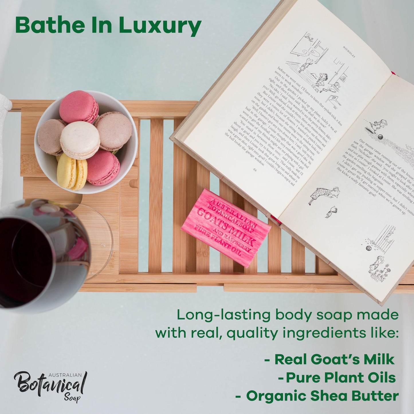 Australian Botanical Soap, Classic Goat Milk and Goat's Milk with Raspberry, 6.6 OZ, Triple Milled Bars made with Enriched with Organic Shea Butter