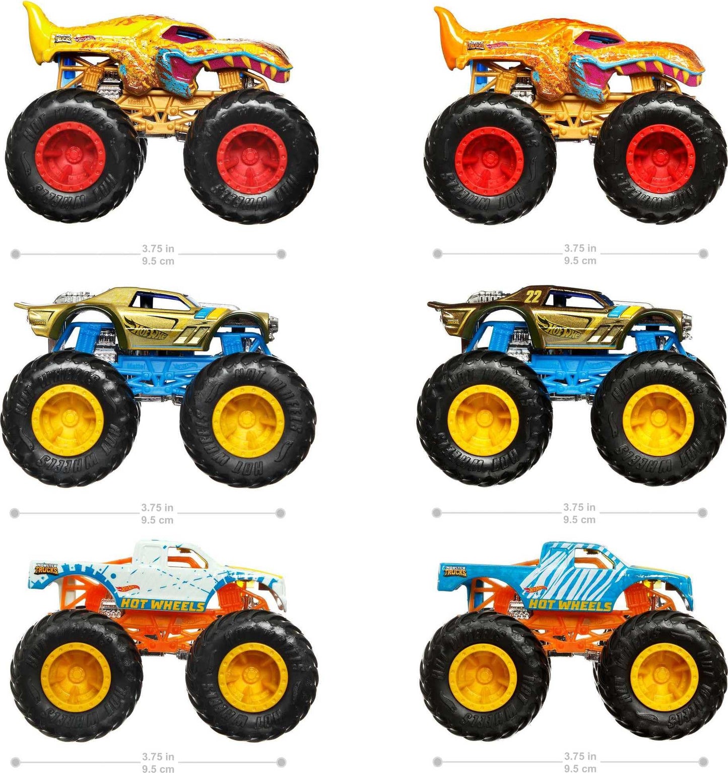 Hot Wheels Monster Trucks 1:64 Color Shifters, 3-Pack of Toy Trucks That Change Decos in Ice Cold Water & Change Back in Warm Water, Toy for Kids…