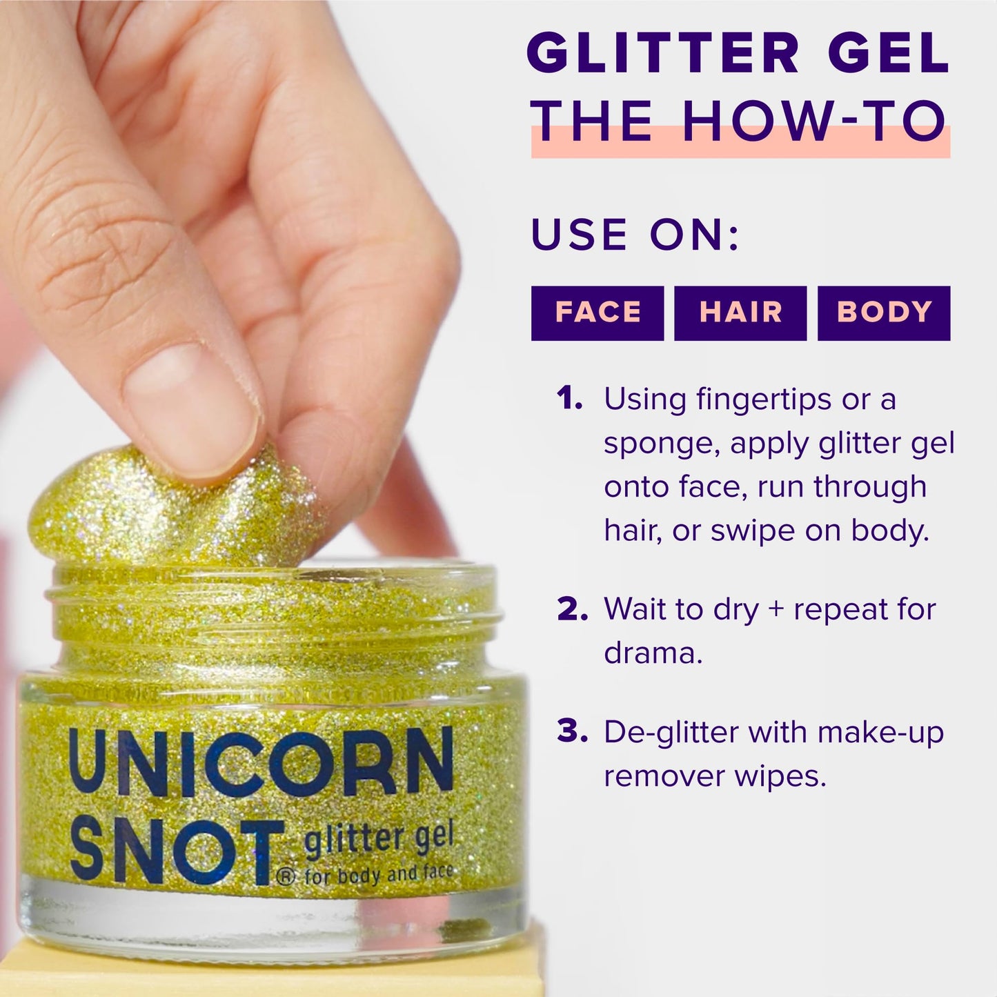 UNICORN SNOT Holographic Face Glitter & Body Glitter Gel | Holiday Glitter Makeup: Stocking Stuffers & Christmas Gift | Hair Glitter, Vegan & Cruelty