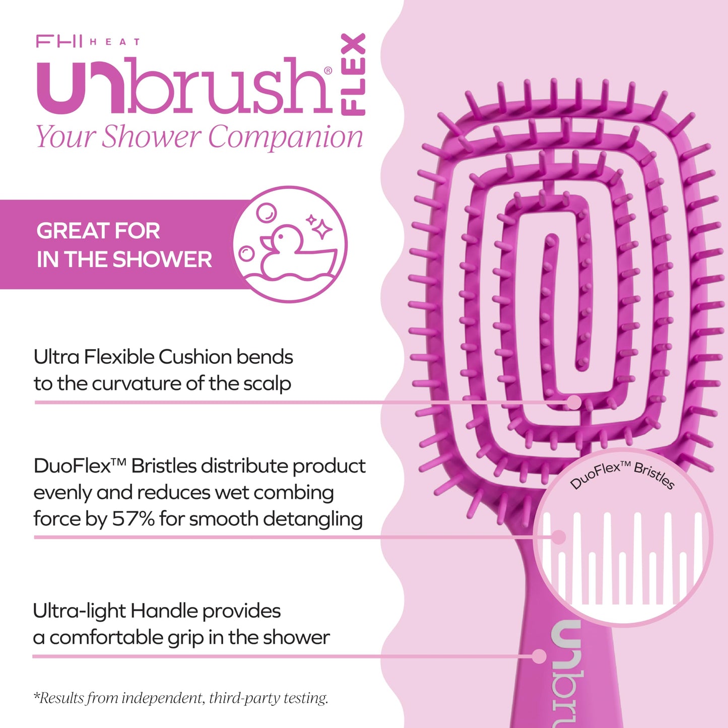 FHI Heat UNbrush Flex Detangling Brush - Ultra-Flexible, Pain-Free Hair Brush Detangler with DuoFlex Anti-Static Bristles for Removing Tangles Beauty and Personal Care FHI Heat