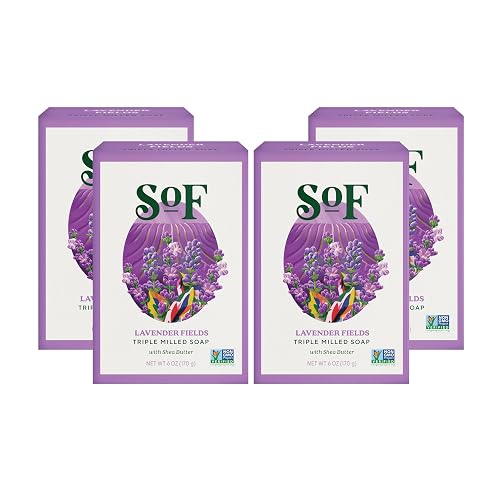 South Of France SoF Triple Milled Bar Soap - With Coconut Oil & Organic Shea Butter- Vegan & Non GMO- Free From Phthalates, Sulfates & Parabens