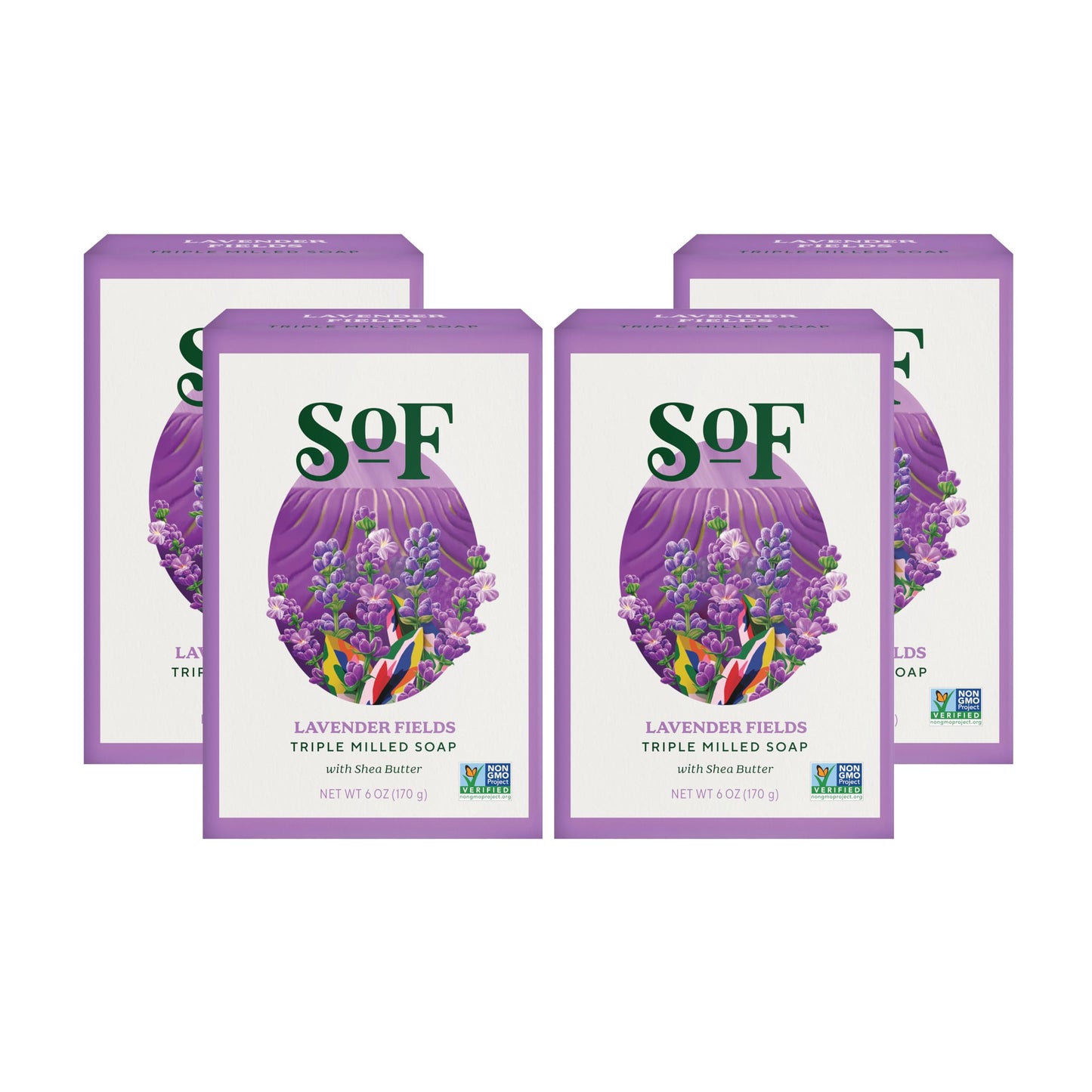 South Of France SoF Triple Milled Bar Soap - With Coconut Oil & Organic Shea Butter- Vegan & Non GMO- Free From Phthalates, Sulfates & Parabens
